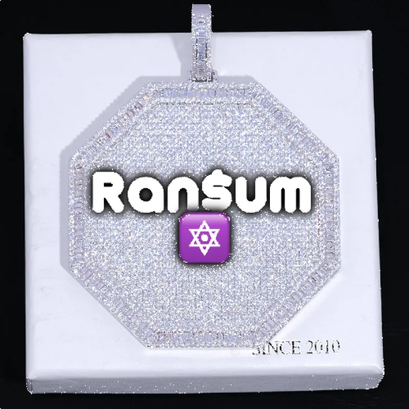 CUSTOM LETTER NECKLACE 3D BIG OCTAGON sold by The GUU Shop