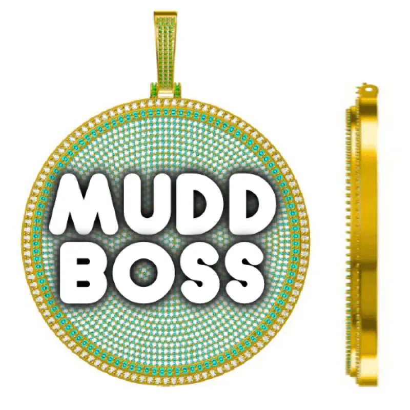 CUSTOM LETTER NECKLACE 3D BIG DISC sold by The GUU Shop