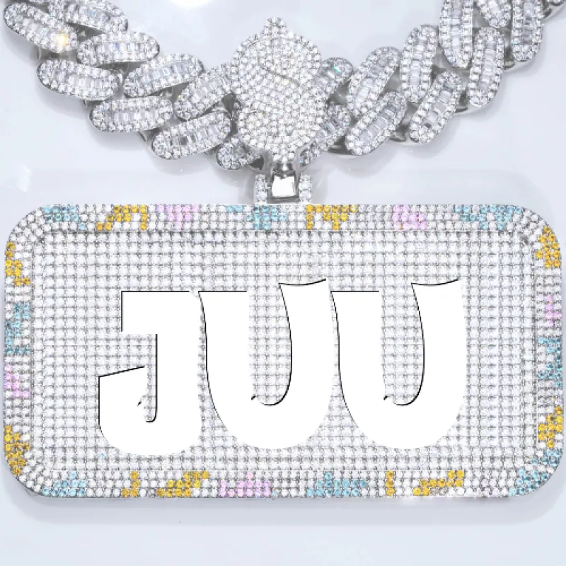 CUSTOM LETTER NECKLACE 3D COLORFUL SQUARE sold by The GUU Shop