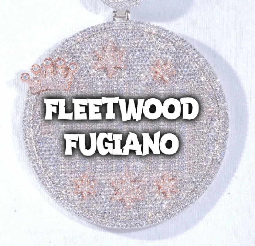 CUSTOM LETTER NECKLACE 3D BIG CROWN DISC sold by The GUU Shop