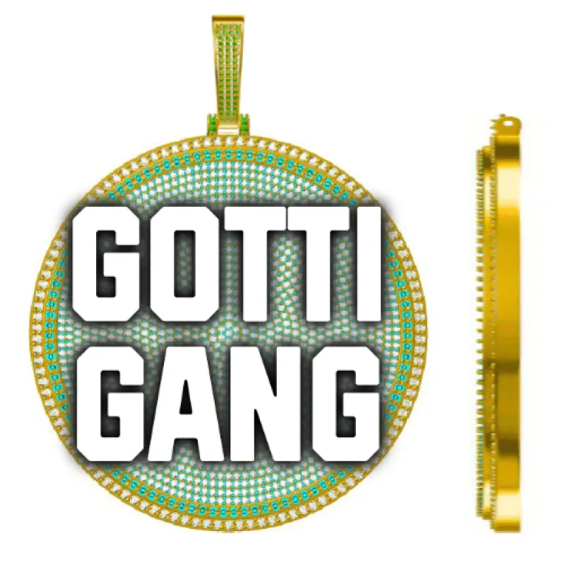 CUSTOM LETTER NECKLACE 3D BIG DISC sold by The GUU Shop