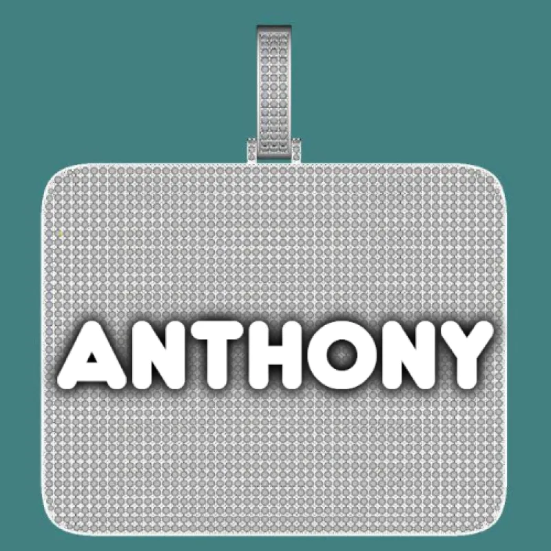 CUSTOM LETTER NECKLACE 3D BIG SQUARE sold by The GUU Shop