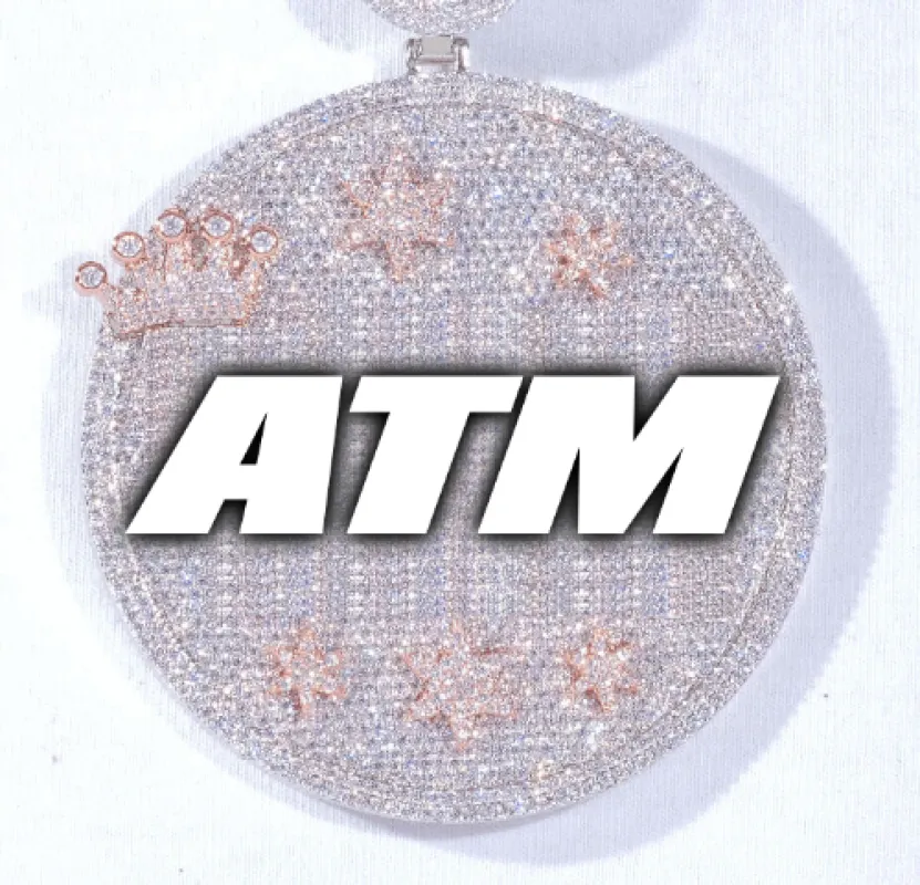 CUSTOM LETTER NECKLACE 3D BIG CROWN DISC made by The GUU Shop