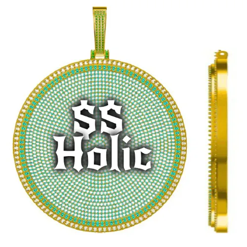 CUSTOM LETTER NECKLACE 3D BIG DISC sold by The GUU Shop