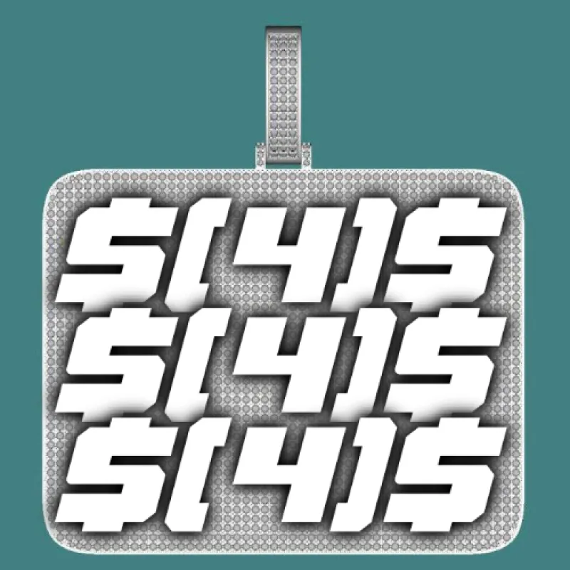 CUSTOM LETTER NECKLACE 3D BIG SQUARE sold by The GUU Shop