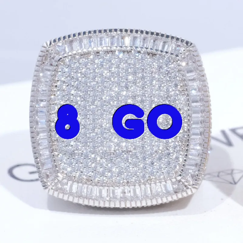 CUSTOM LETTER 3D ICED RING sold by The GUU Shop