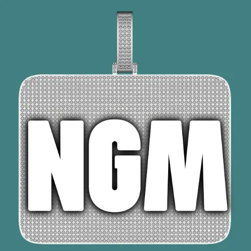 CUSTOM LETTER NECKLACE 3D BIG SQUARE sold by The GUU Shop