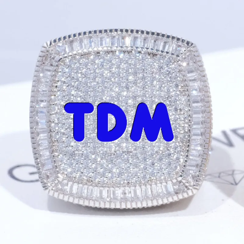 CUSTOM LETTER 3D ICED RING sold by The GUU Shop