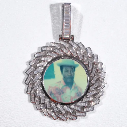 Large 3D Baguette Custom Picture Pendant sold by The GUU Shop