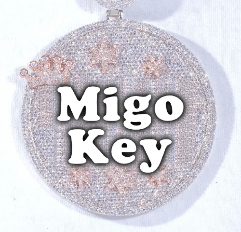 CUSTOM LETTER NECKLACE 3D BIG CROWN DISC made by The GUU Shop