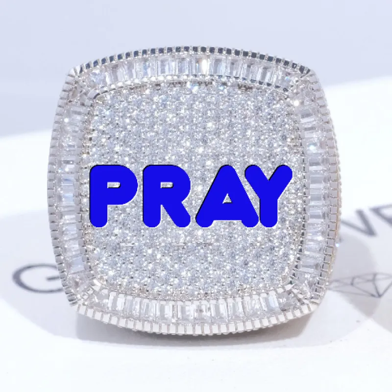 CUSTOM LETTER 3D ICED RING sold by The GUU Shop