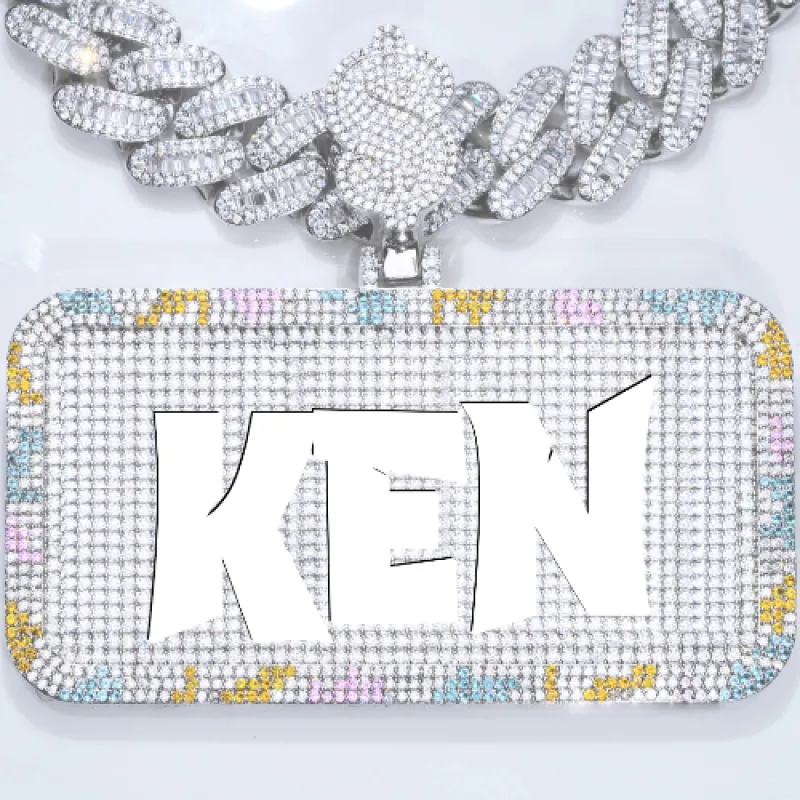 CUSTOM LETTER NECKLACE 3D COLORFUL SQUARE sold by The GUU Shop