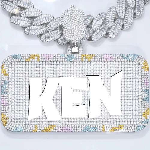 CUSTOM LETTER NECKLACE 3D COLORFUL SQUARE sold by The GUU Shop