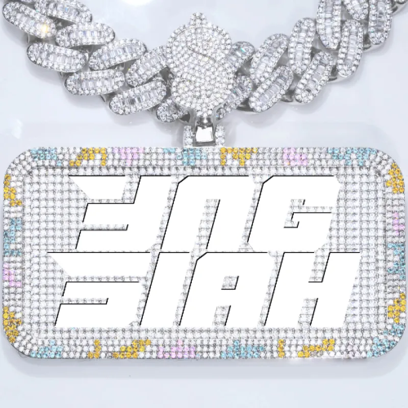 CUSTOM LETTER NECKLACE 3D COLORFUL SQUARE sold by The GUU Shop