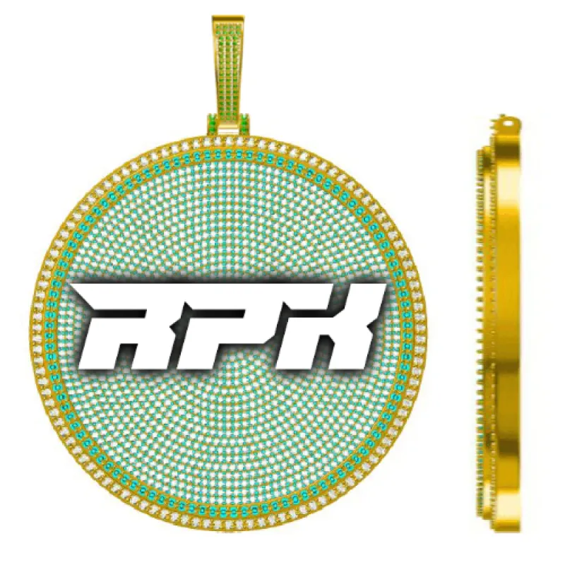 CUSTOM LETTER NECKLACE 3D BIG DISC sold by The GUU Shop