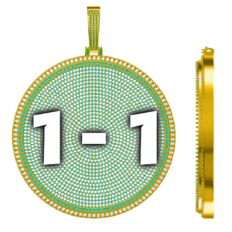 CUSTOM LETTER NECKLACE 3D BIG DISC sold by The GUU Shop