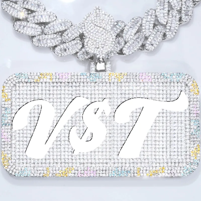 CUSTOM LETTER NECKLACE 3D COLORFUL SQUARE sold by The GUU Shop