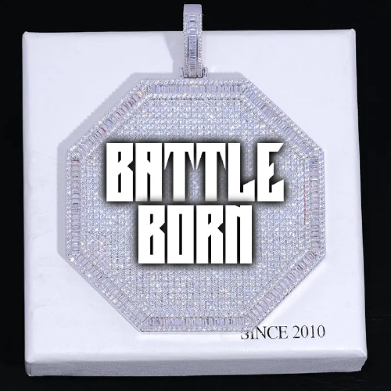 CUSTOM LETTER NECKLACE 3D BIG OCTAGON sold by The GUU Shop