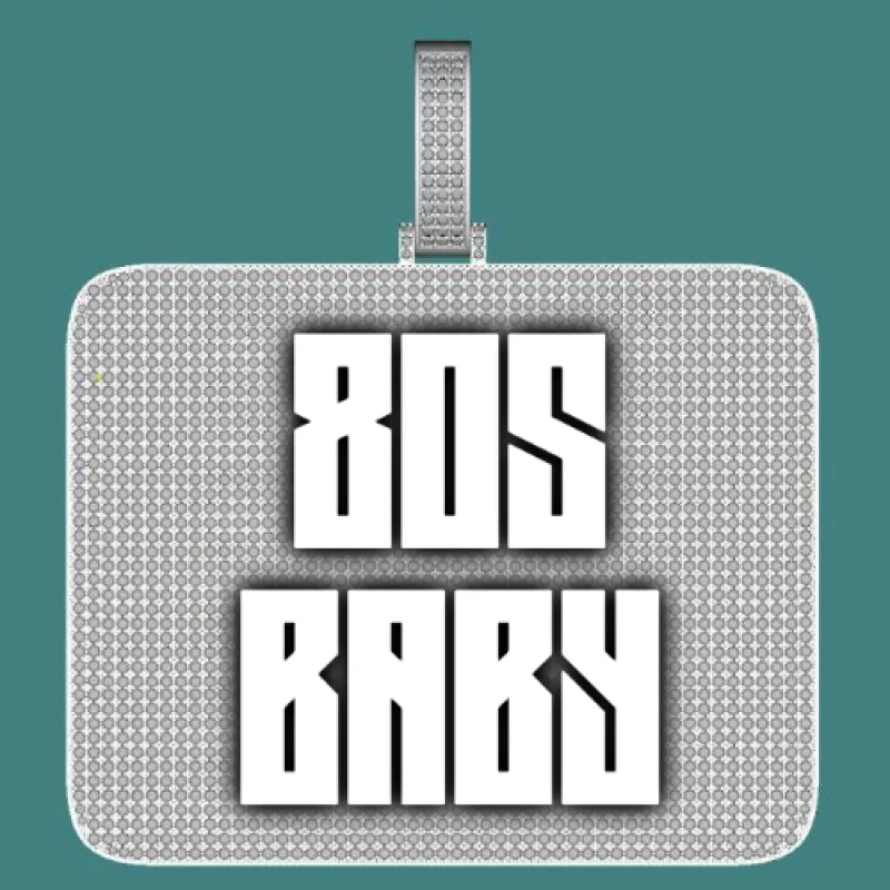 CUSTOM LETTER NECKLACE 3D BIG SQUARE sold by The GUU Shop