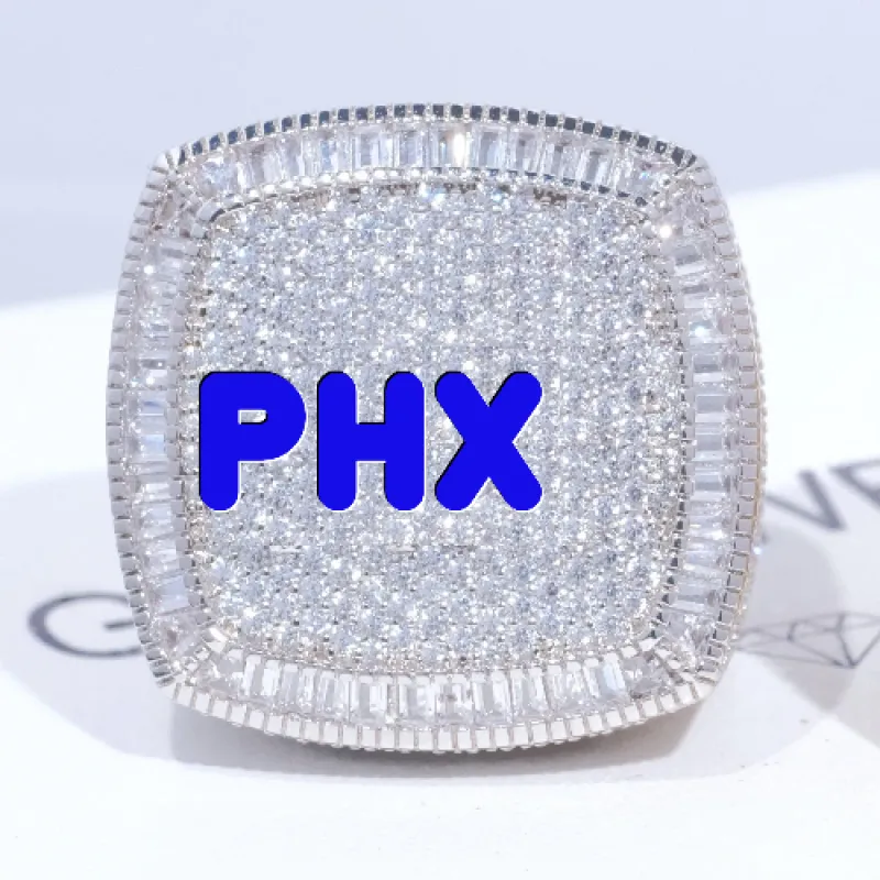 CUSTOM LETTER 3D ICED RING sold by The GUU Shop