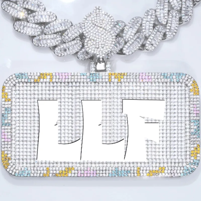 CUSTOM LETTER NECKLACE 3D COLORFUL SQUARE sold by The GUU Shop