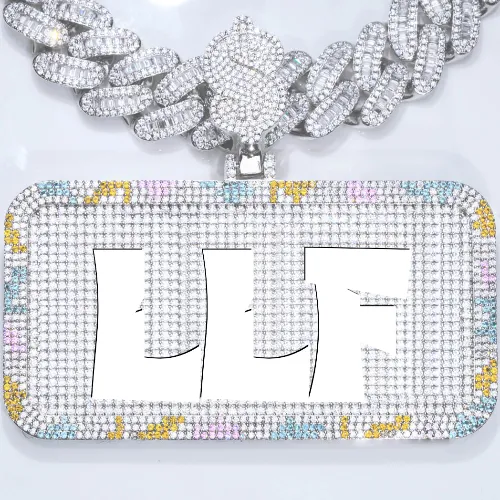 CUSTOM LETTER NECKLACE 3D COLORFUL SQUARE sold by The GUU Shop