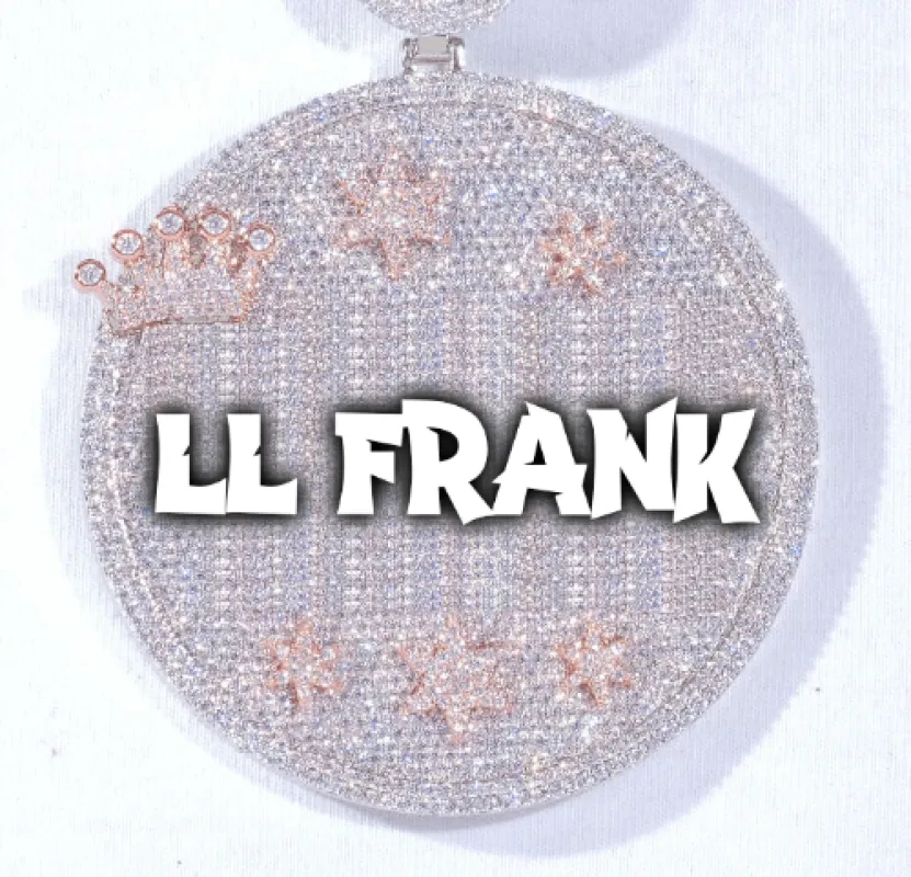 CUSTOM LETTER NECKLACE 3D BIG CROWN DISC sold by The GUU Shop