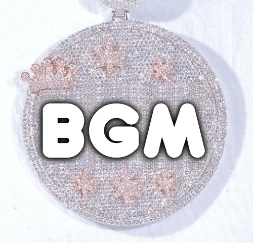 CUSTOM LETTER NECKLACE 3D BIG CROWN DISC sold by The GUU Shop