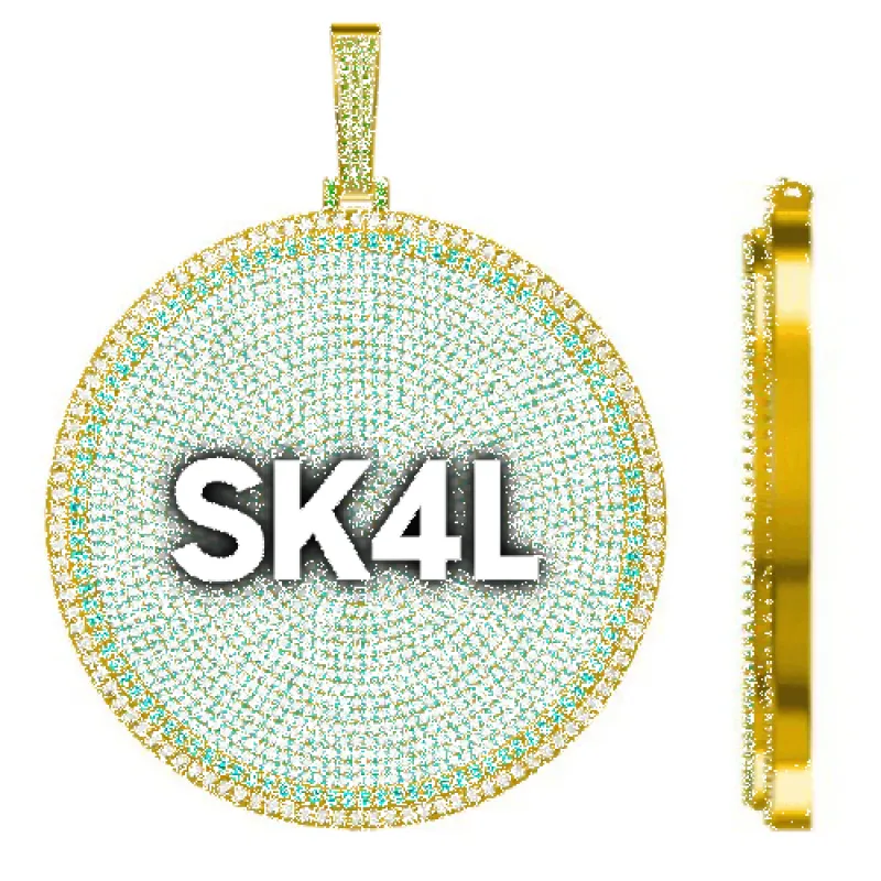 CUSTOM LETTER NECKLACE 3D BIG DISC sold by The GUU Shop