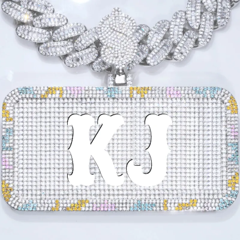 CUSTOM LETTER NECKLACE 3D COLORFUL SQUARE sold by The GUU Shop