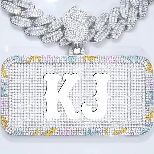 CUSTOM LETTER NECKLACE 3D COLORFUL SQUARE sold by The GUU Shop