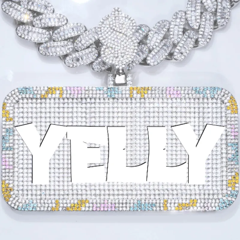 CUSTOM LETTER NECKLACE 3D COLORFUL SQUARE sold by The GUU Shop