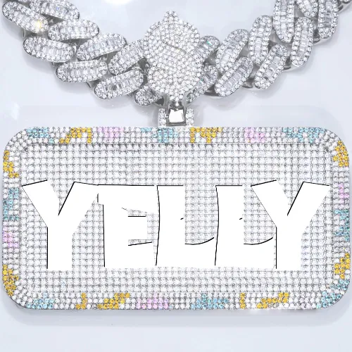 CUSTOM LETTER NECKLACE 3D COLORFUL SQUARE sold by The GUU Shop