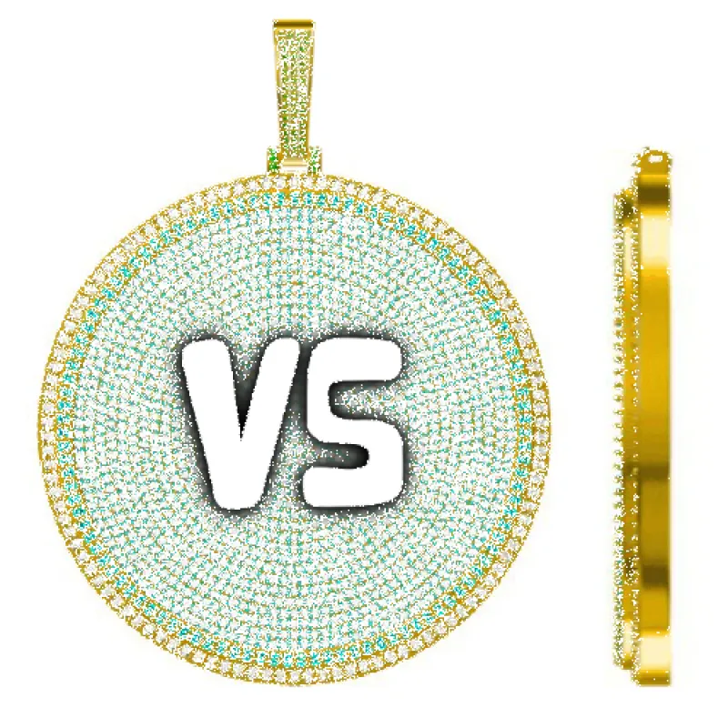 CUSTOM LETTER NECKLACE 3D BIG DISC sold by The GUU Shop