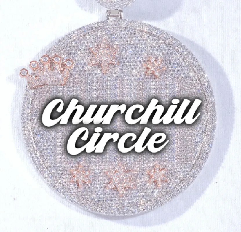 CUSTOM LETTER NECKLACE 3D BIG CROWN DISC sold by The GUU Shop