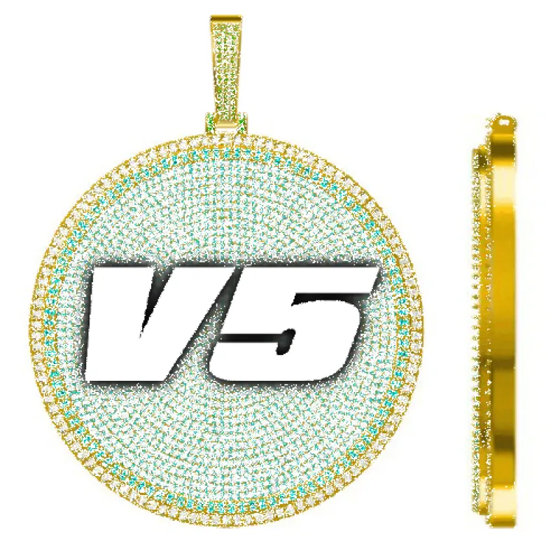 CUSTOM LETTER NECKLACE 3D BIG DISC sold by The GUU Shop