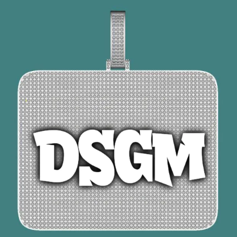 CUSTOM LETTER NECKLACE 3D BIG SQUARE sold by The GUU Shop