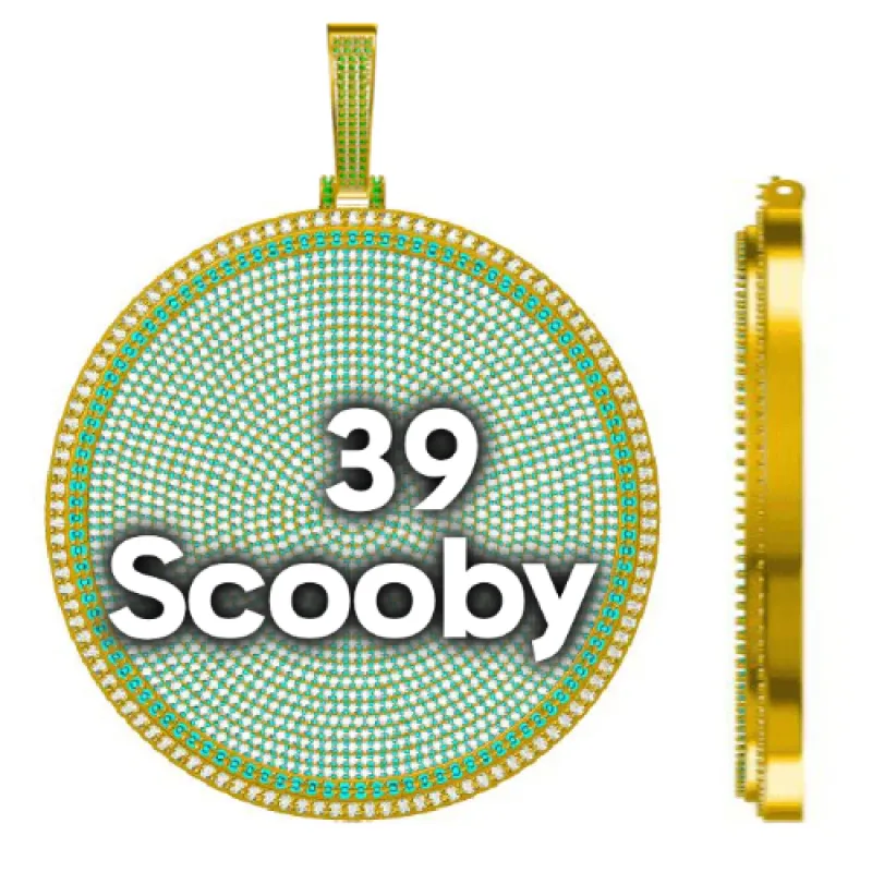 CUSTOM LETTER NECKLACE 3D BIG DISC sold by The GUU Shop