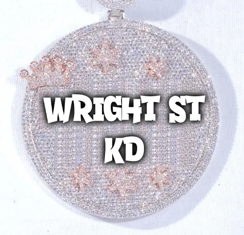 CUSTOM LETTER NECKLACE 3D BIG CROWN DISC sold by The GUU Shop