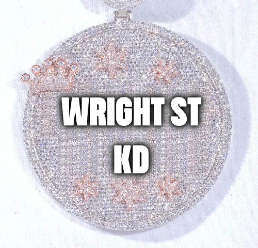 CUSTOM LETTER NECKLACE 3D BIG CROWN DISC sold by The GUU Shop