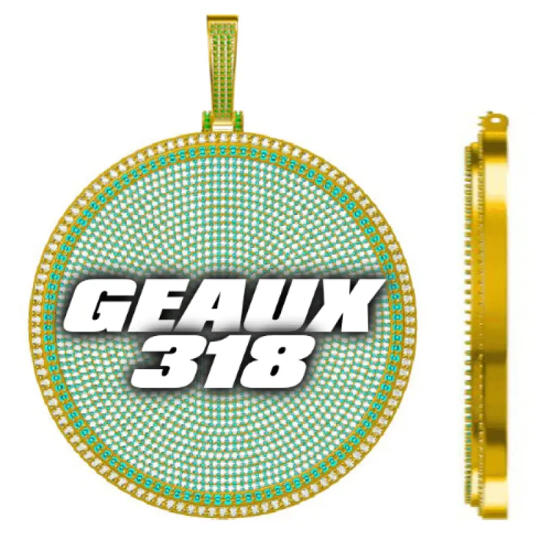 CUSTOM LETTER NECKLACE 3D BIG DISC made by The GUU Shop