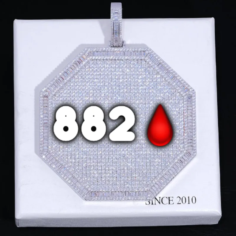 CUSTOM LETTER NECKLACE 3D BIG OCTAGON made by The GUU Shop