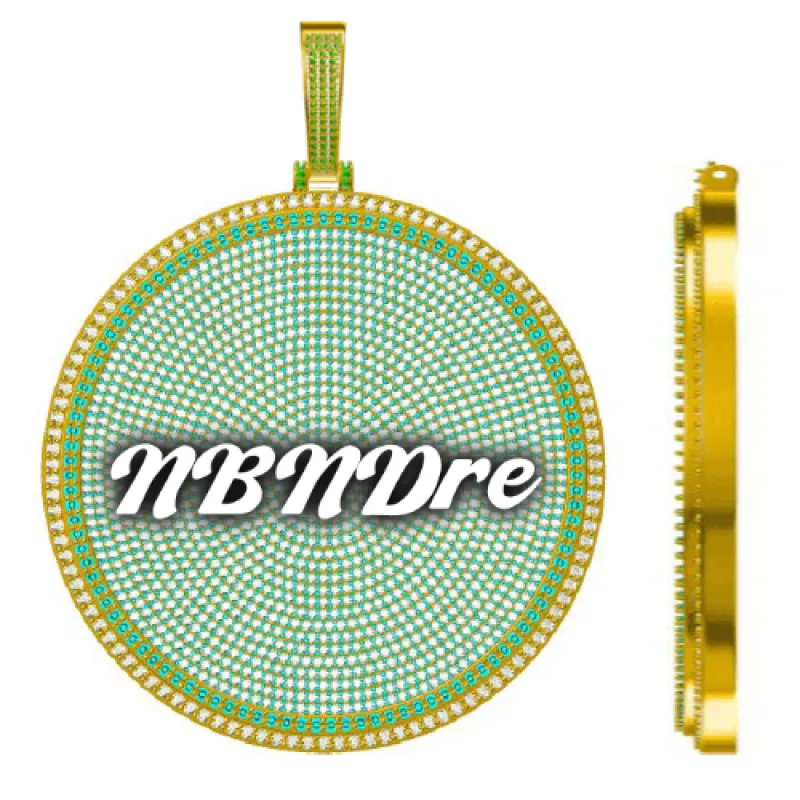 CUSTOM LETTER NECKLACE 3D BIG DISC sold by The GUU Shop