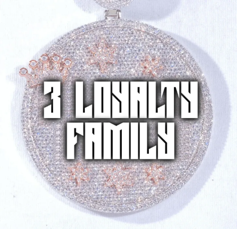 CUSTOM LETTER NECKLACE 3D BIG CROWN DISC sold by The GUU Shop