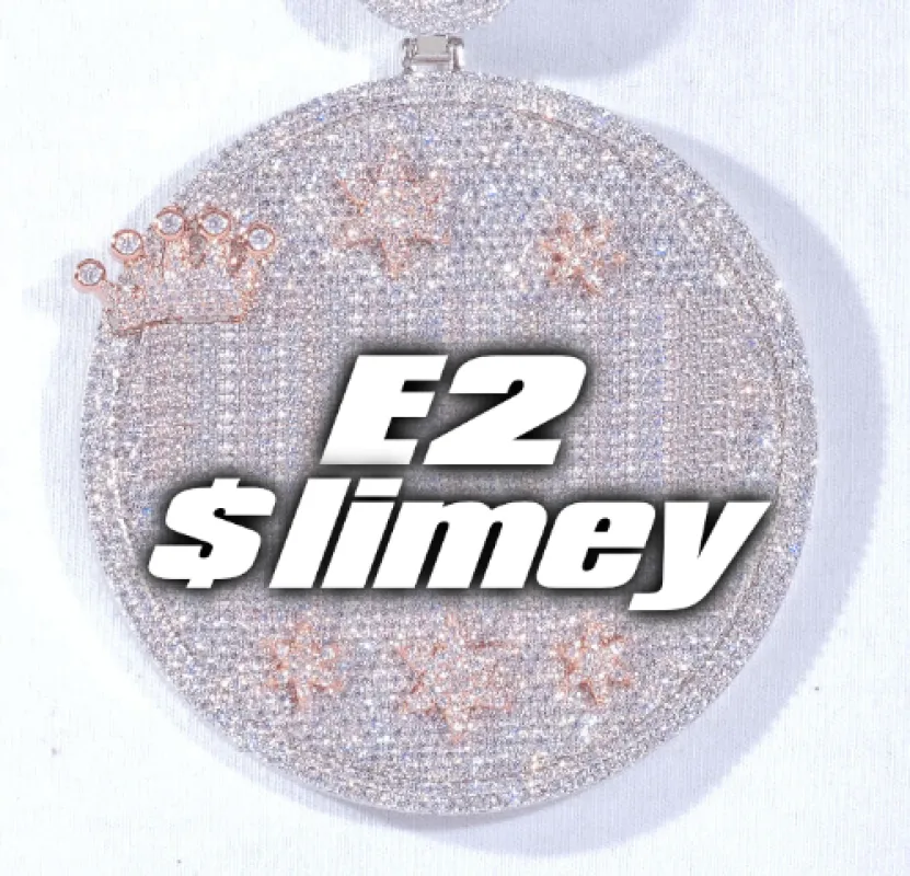 CUSTOM LETTER NECKLACE 3D BIG CROWN DISC sold by The GUU Shop