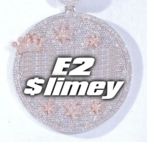 CUSTOM LETTER NECKLACE 3D BIG CROWN DISC sold by The GUU Shop