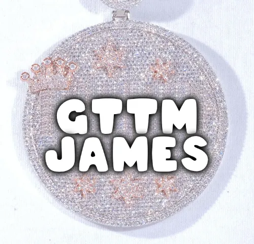 CUSTOM LETTER NECKLACE 3D BIG CROWN DISC sold by The GUU Shop