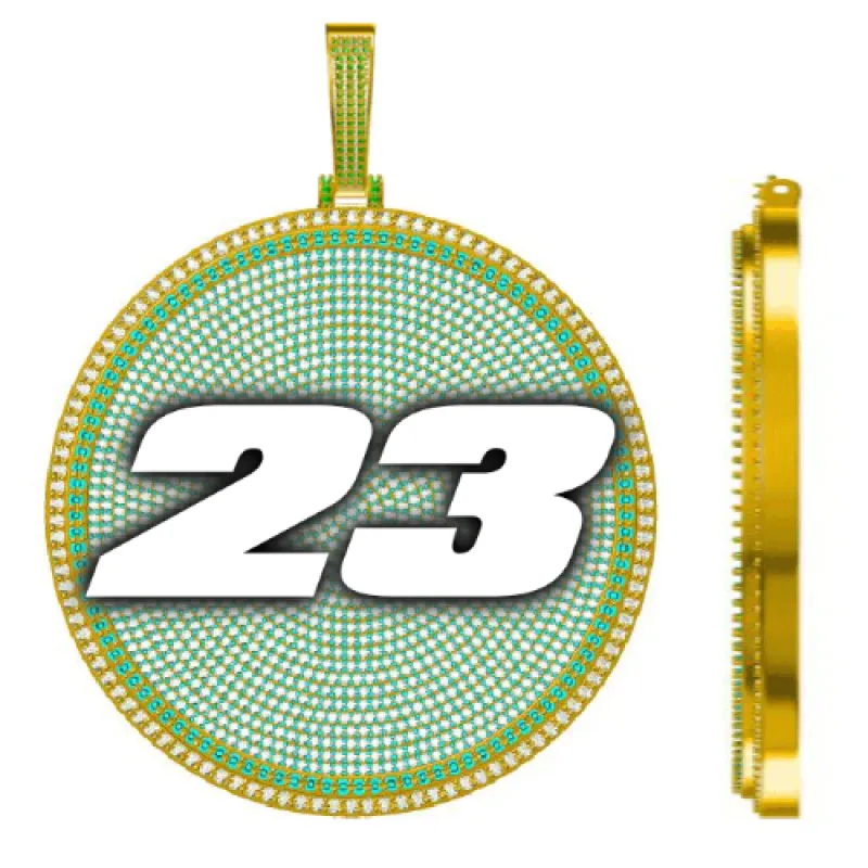 CUSTOM LETTER NECKLACE 3D BIG DISC sold by The GUU Shop