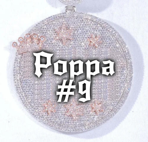 CUSTOM LETTER NECKLACE 3D BIG CROWN DISC sold by The GUU Shop