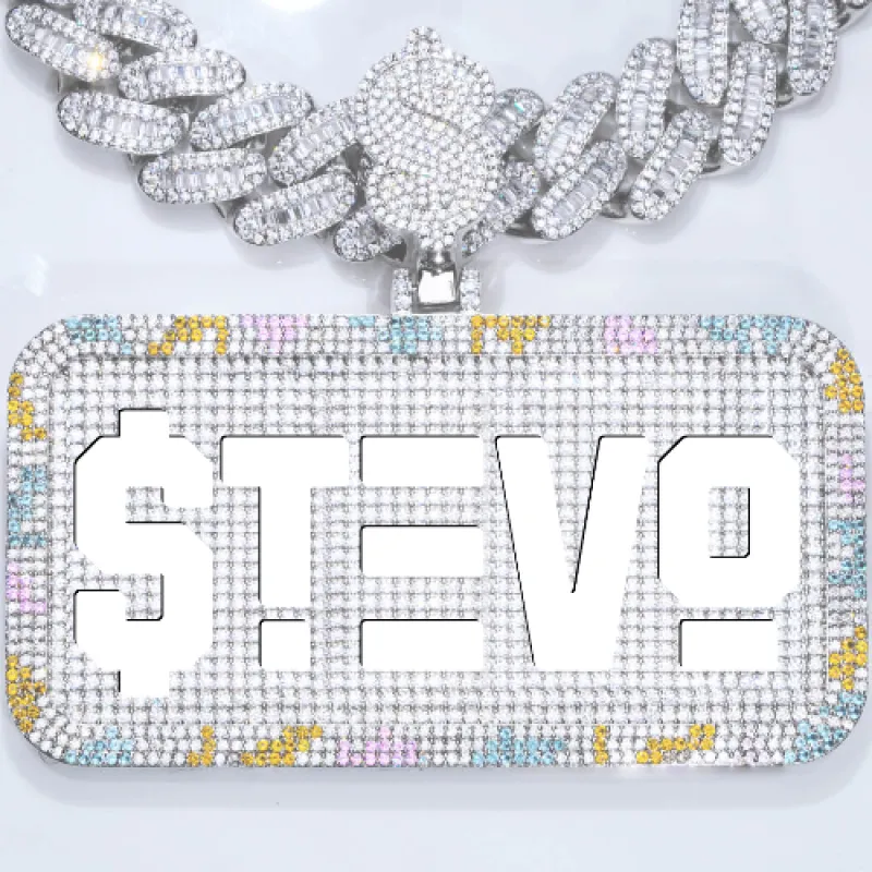 CUSTOM LETTER NECKLACE 3D COLORFUL SQUARE sold by The GUU Shop